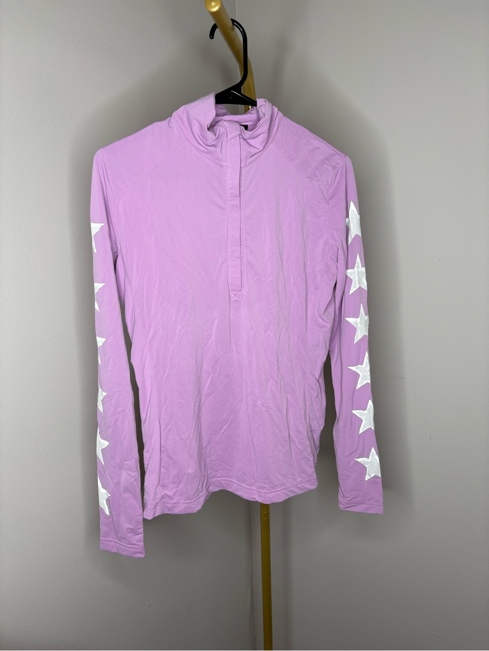 Women's Lavender Half-Zip Star Sleeve Pullover Jacket Size 2 Italian